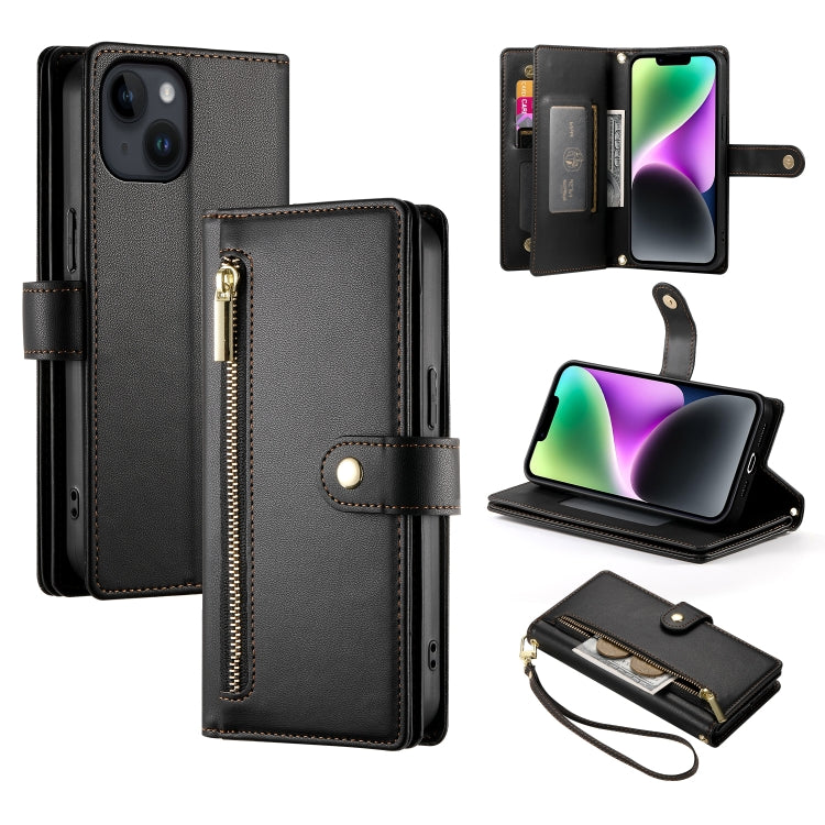 Nine Card-slot Zipper Wallet Bag Leather Phone Case