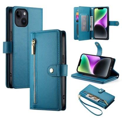 Nine Card-slot Zipper Wallet Bag Leather Phone Case