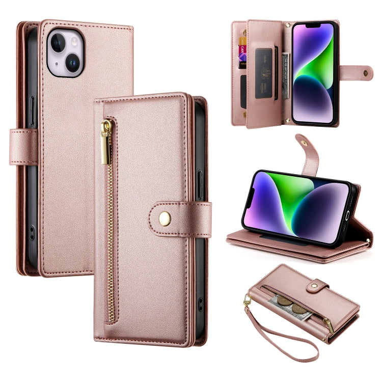 Nine Card-slot Zipper Wallet Bag Leather Phone Case