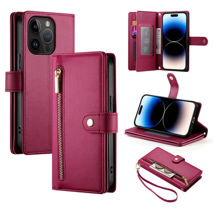 Nine Card-slot Zipper Wallet Bag Leather Phone Case