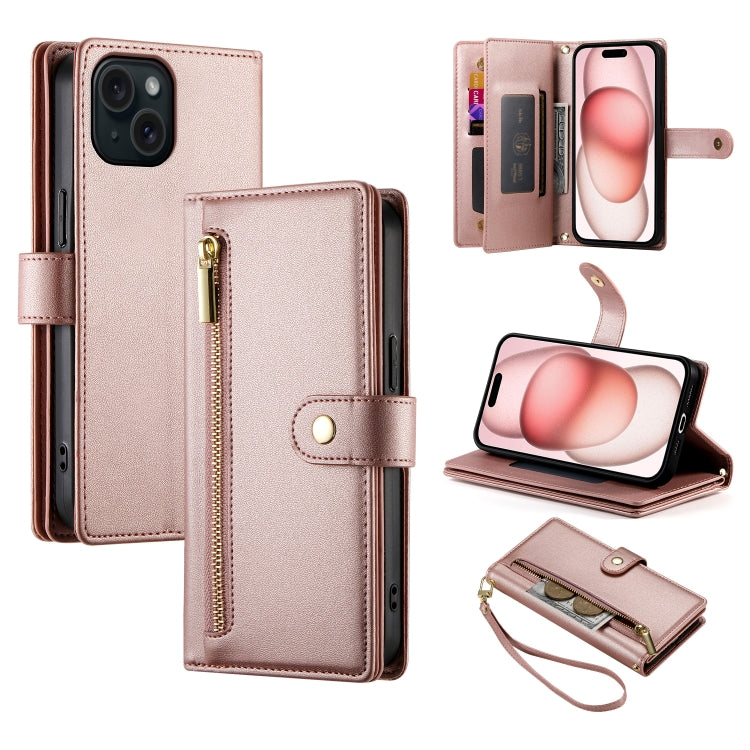 Nine Card-slot Zipper Wallet Bag Leather Phone Case