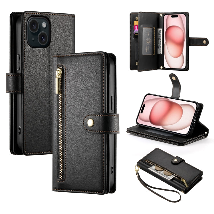 Nine Card-slot Zipper Wallet Bag Leather Phone Case