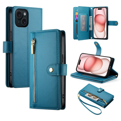 Nine Card-slot Zipper Wallet Bag Leather Phone Case