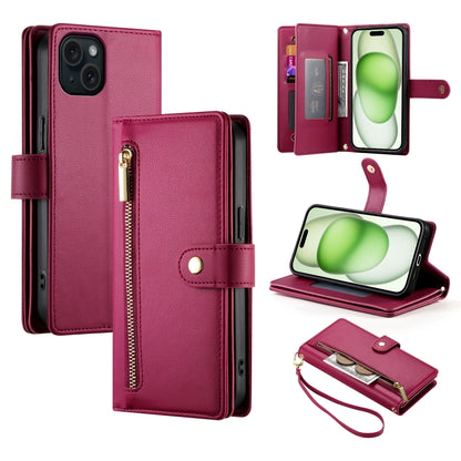 Nine Card-slot Zipper Wallet Bag Leather Phone Case