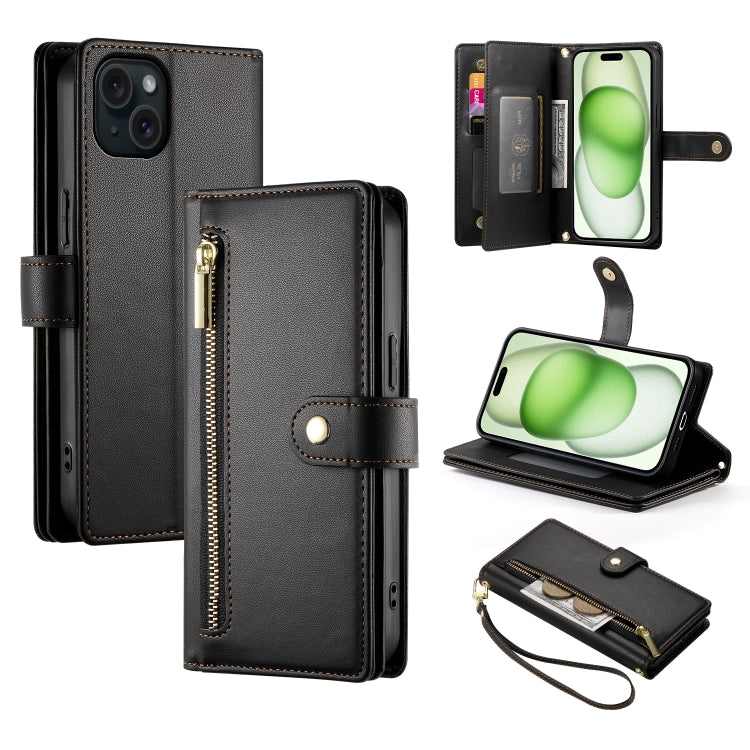 Nine Card-slot Zipper Wallet Bag Leather Phone Case