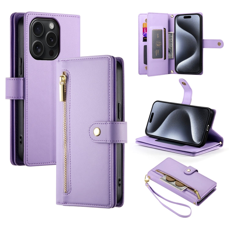 Nine Card-slot Zipper Wallet Bag Leather Phone Case