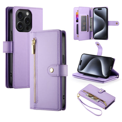 Nine Card-slot Zipper Wallet Bag Leather Phone Case