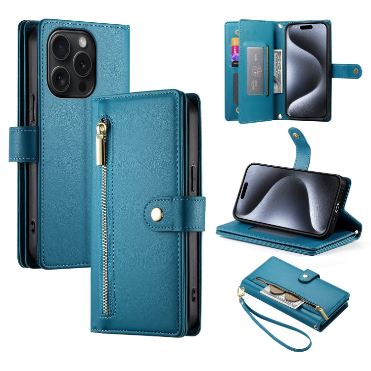 Nine Card-slot Zipper Wallet Bag Leather Phone Case