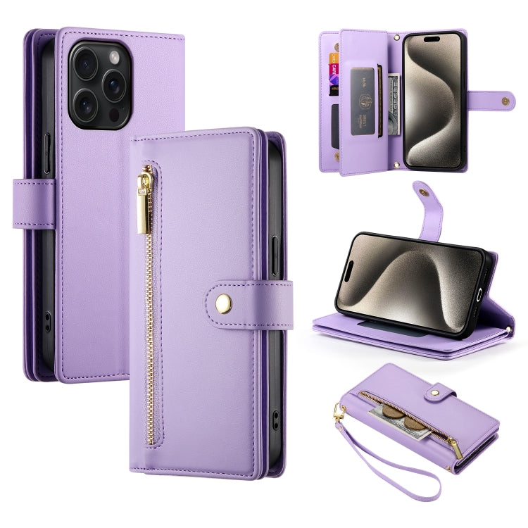 Nine Card-slot Zipper Wallet Bag Leather Phone Case