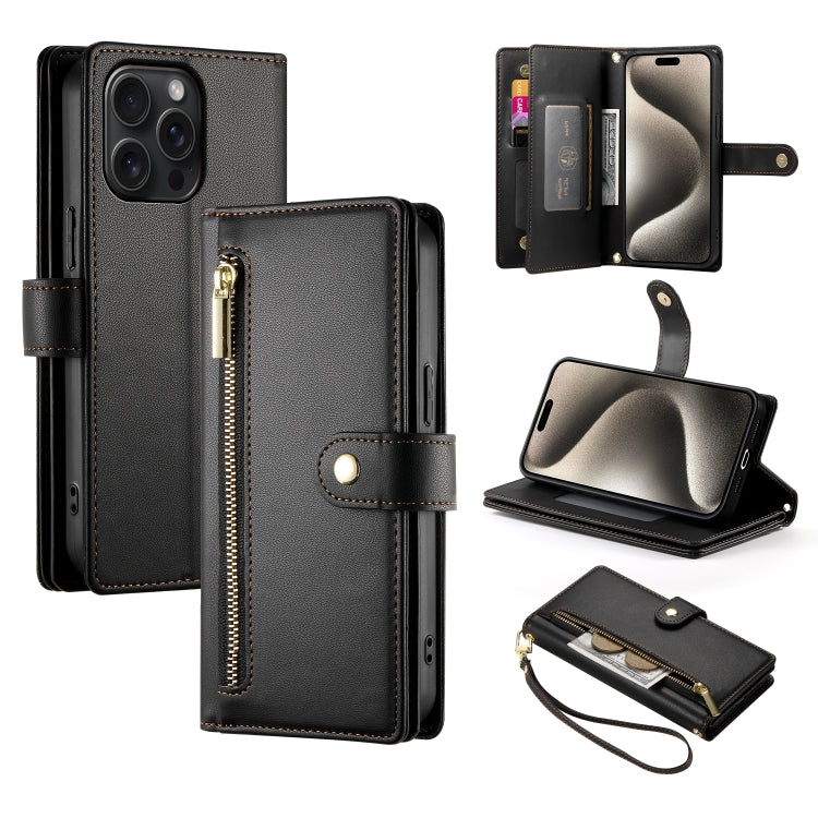 Nine Card-slot Zipper Wallet Bag Leather Phone Case