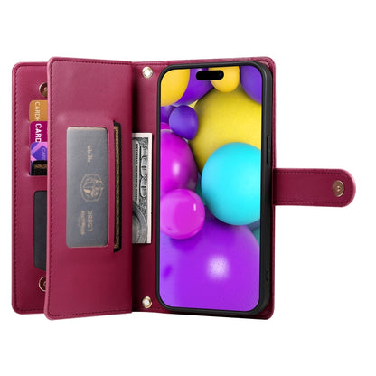 Nine Card-slot Zipper Wallet Bag Leather Phone Case