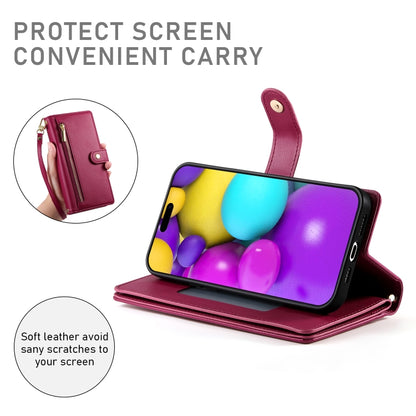 Nine Card-slot Zipper Wallet Bag Leather Phone Case