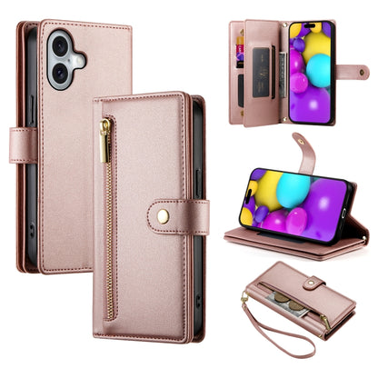 Nine Card-slot Zipper Wallet Bag Leather Phone Case