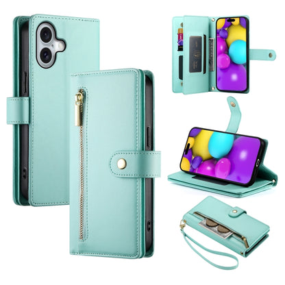 Nine Card-slot Zipper Wallet Bag Leather Phone Case