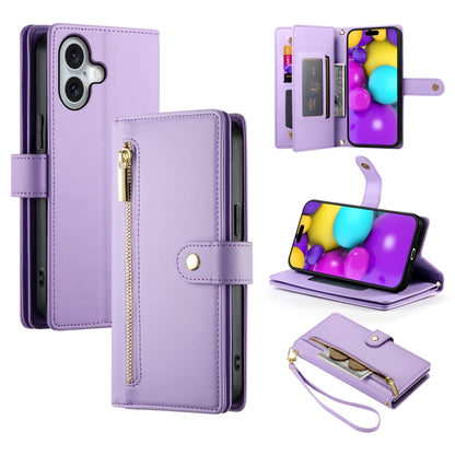 Nine Card-slot Zipper Wallet Bag Leather Phone Case