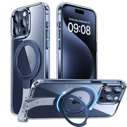 Holder Hand Strap MagSafe Transparent Phone Case, For iPhone 15 Pro Max, For iPhone 15 Pro