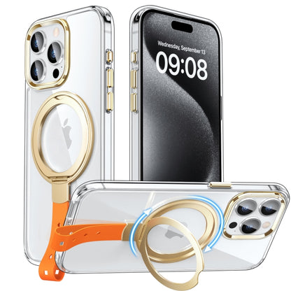 Holder Hand Strap MagSafe Transparent Phone Case, For iPhone 15 Pro Max, For iPhone 15 Pro