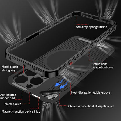 Metal Snap Buckle 360 Degree Rotating MagSafe Magnetic Holder Phone Case