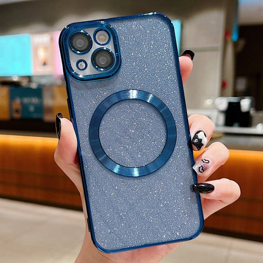 Electroplating Pure Color Glitter Powder MagSafe Phone Case, For iPhone 15 Plus, For iPhone 15, For iPhone 14 Plus, For iPhone 14, For iPhone 14 Pro, For iPhone 14 Pro Max