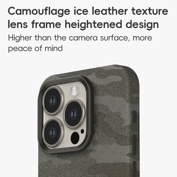 Camouflage Ice Feel Texture MagSafe PU Hybrid PC Phone Case