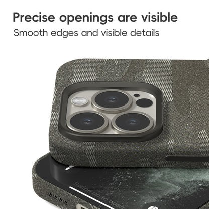 Camouflage Ice Feel Texture MagSafe PU Hybrid PC Phone Case