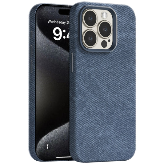 Skin Feel Denim Leather MagSafe Phone Case, For iPhone 15 Pro Max, For iPhone 15 Pro, For iPhone 15, For iPhone 14