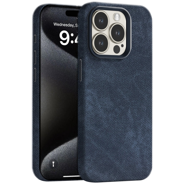 Skin Feel Denim Leather MagSafe Phone Case, For iPhone 15 Pro Max, For iPhone 15 Pro, For iPhone 15, For iPhone 14