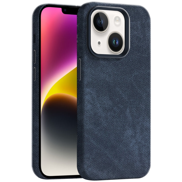 Skin Feel Denim Leather MagSafe Phone Case, For iPhone 15 Pro Max, For iPhone 15 Pro, For iPhone 15, For iPhone 14