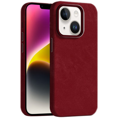 Skin Feel Denim Leather MagSafe Phone Case, For iPhone 15 Pro Max, For iPhone 15 Pro, For iPhone 15, For iPhone 14