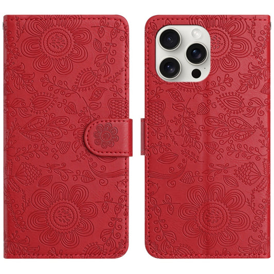 Floral Embossed Pattern Leather Phone Case