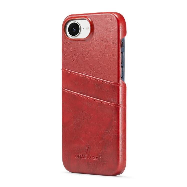 Fierre Shann Retro Oil Wax Texture Card Slots PU Leather Phone Case