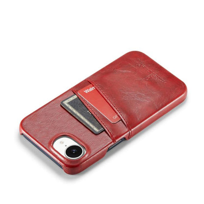 Fierre Shann Retro Oil Wax Texture Card Slots PU Leather Phone Case
