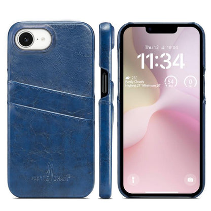 Fierre Shann Retro Oil Wax Texture Card Slots PU Leather Phone Case