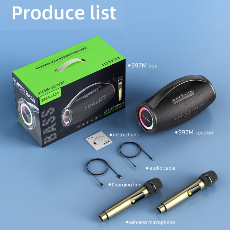 Zealot S97M 80W Outdoor Portable RGB Bluetooth Speaker with Dual Microphones