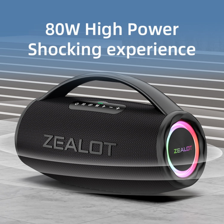 Zealot S97M 80W Outdoor Portable RGB Bluetooth Speaker with Dual Microphones
