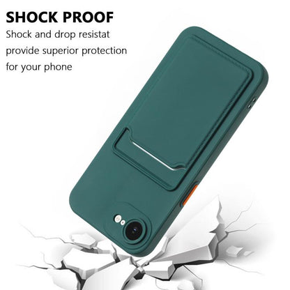 Skin Feel Card Contrast Color Button TPU Phone Case
