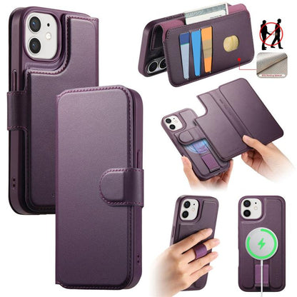 CaseNeo Finger Grip Strap MagSafe Leather Phone Case