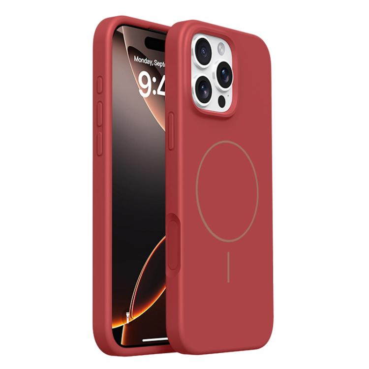 Integrated Button Liquid Silicone Phone MagSafe Case