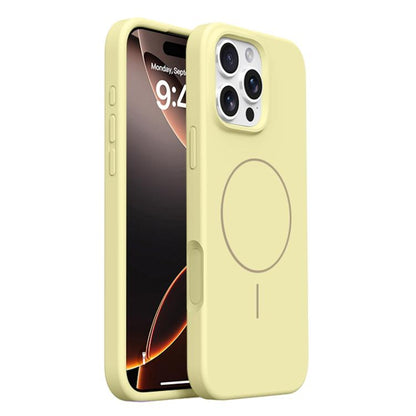 Integrated Button Liquid Silicone Phone MagSafe Case