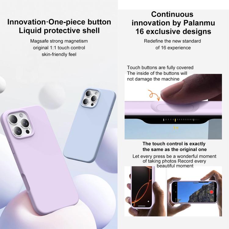 Integrated Button Liquid Silicone Phone MagSafe Case