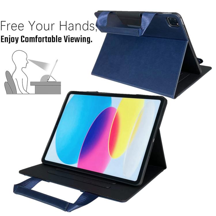 Zipper Handle Retro Smart Leather Tablet Case