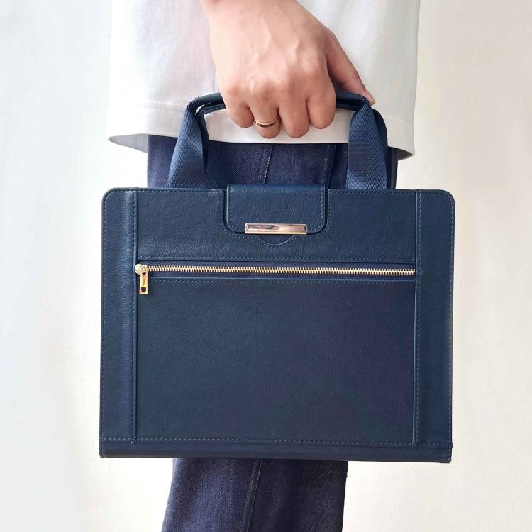 Zipper Handle Retro Smart Leather Tablet Case