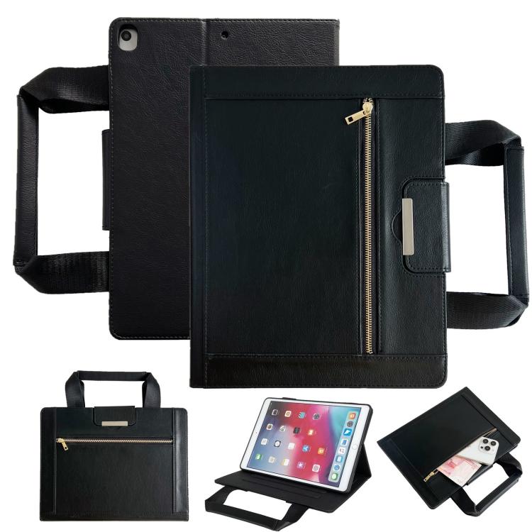 Zipper Handle Retro Smart Leather Tablet Case