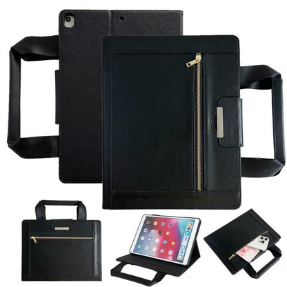 Zipper Handle Retro Smart Leather Tablet Case