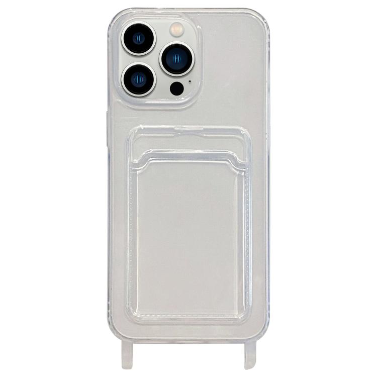 Transparent Card Slot TPU Phone Case with Lanyard Hole