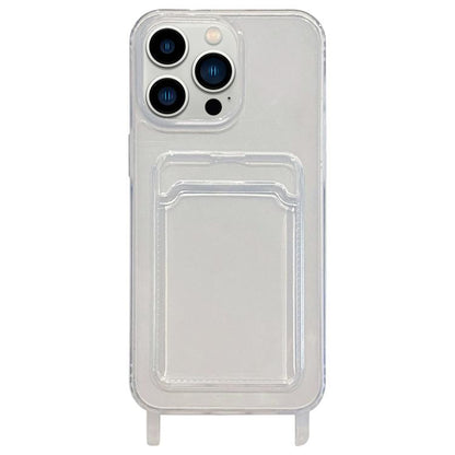 Transparent Card Slot TPU Phone Case with Lanyard Hole