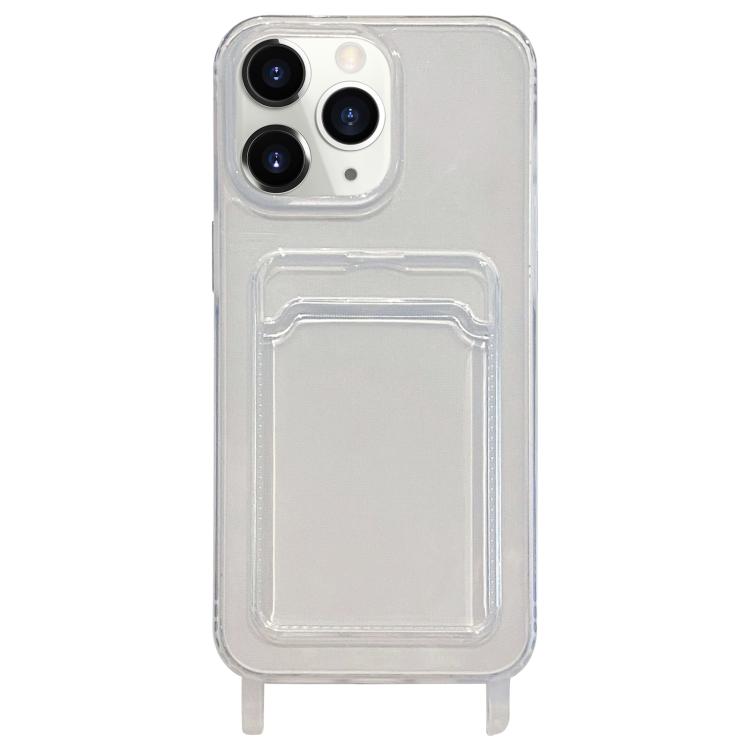 Transparent Card Slot TPU Phone Case with Lanyard Hole