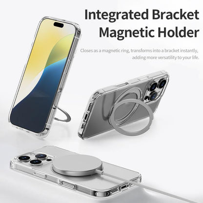 ROCK JingDun Series Clear Rotating MagSafe Holder PC Hybrid TPU Phone Case