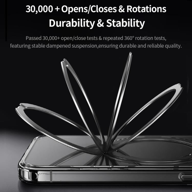 ROCK JingDun Series Clear Rotating MagSafe Holder PC Hybrid TPU Phone Case