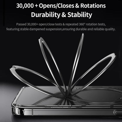 ROCK JingDun Series Clear Rotating MagSafe Holder PC Hybrid TPU Phone Case